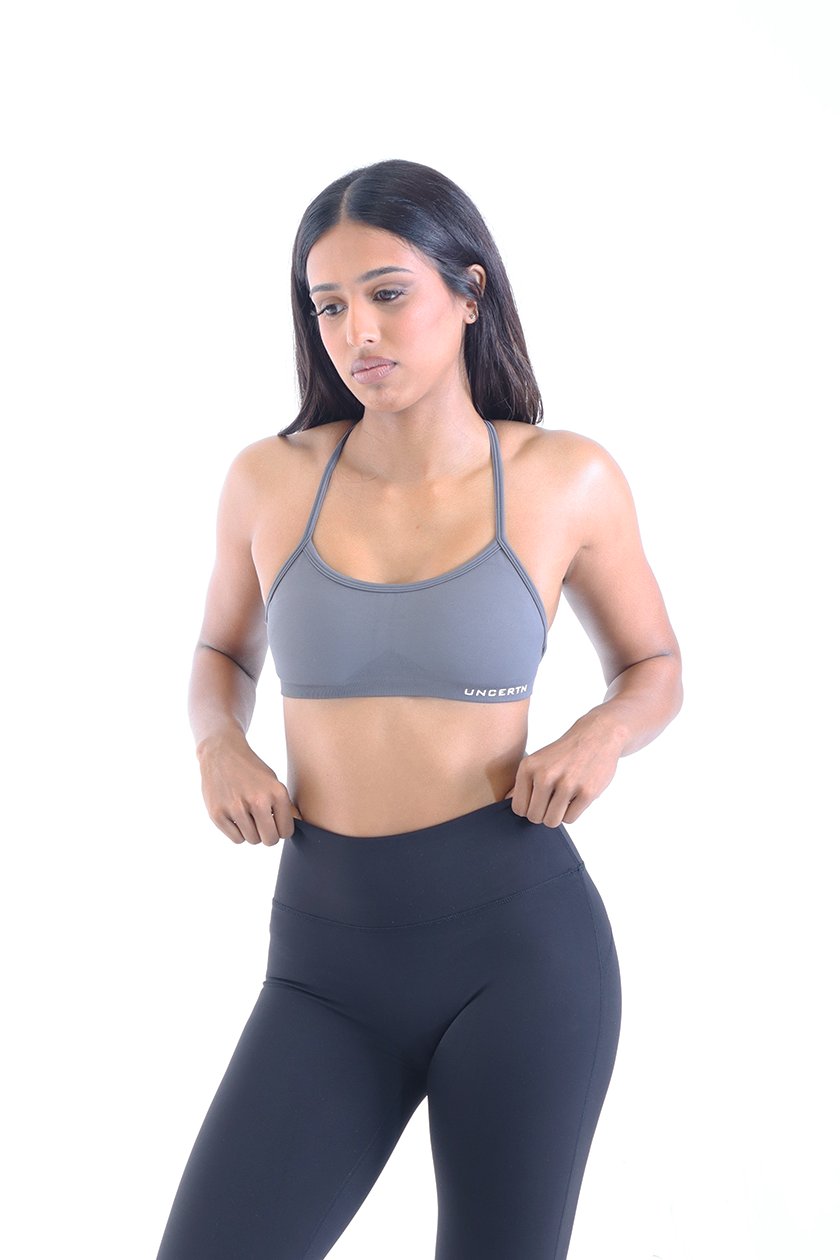 UC025 Align Strappy Sports Bra - Grey