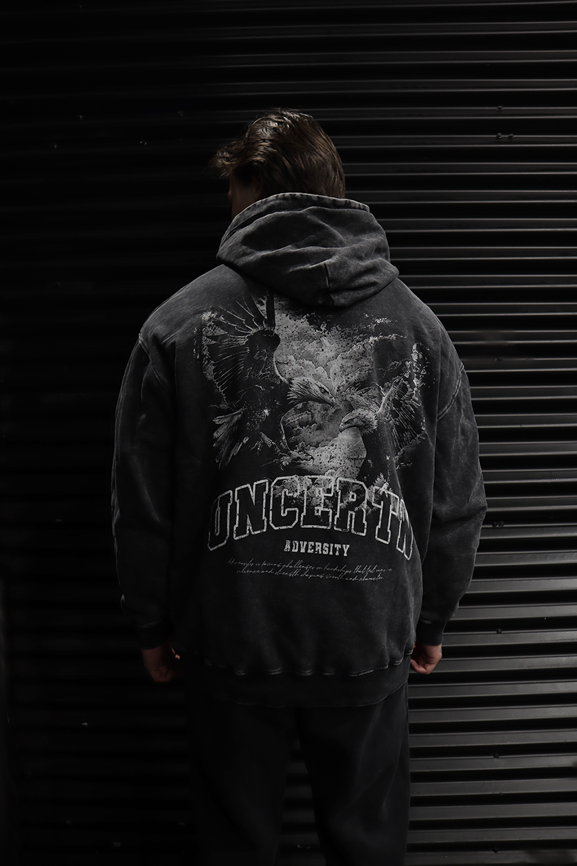 UC010 Phantom Oversized Hoodie - Black Wash