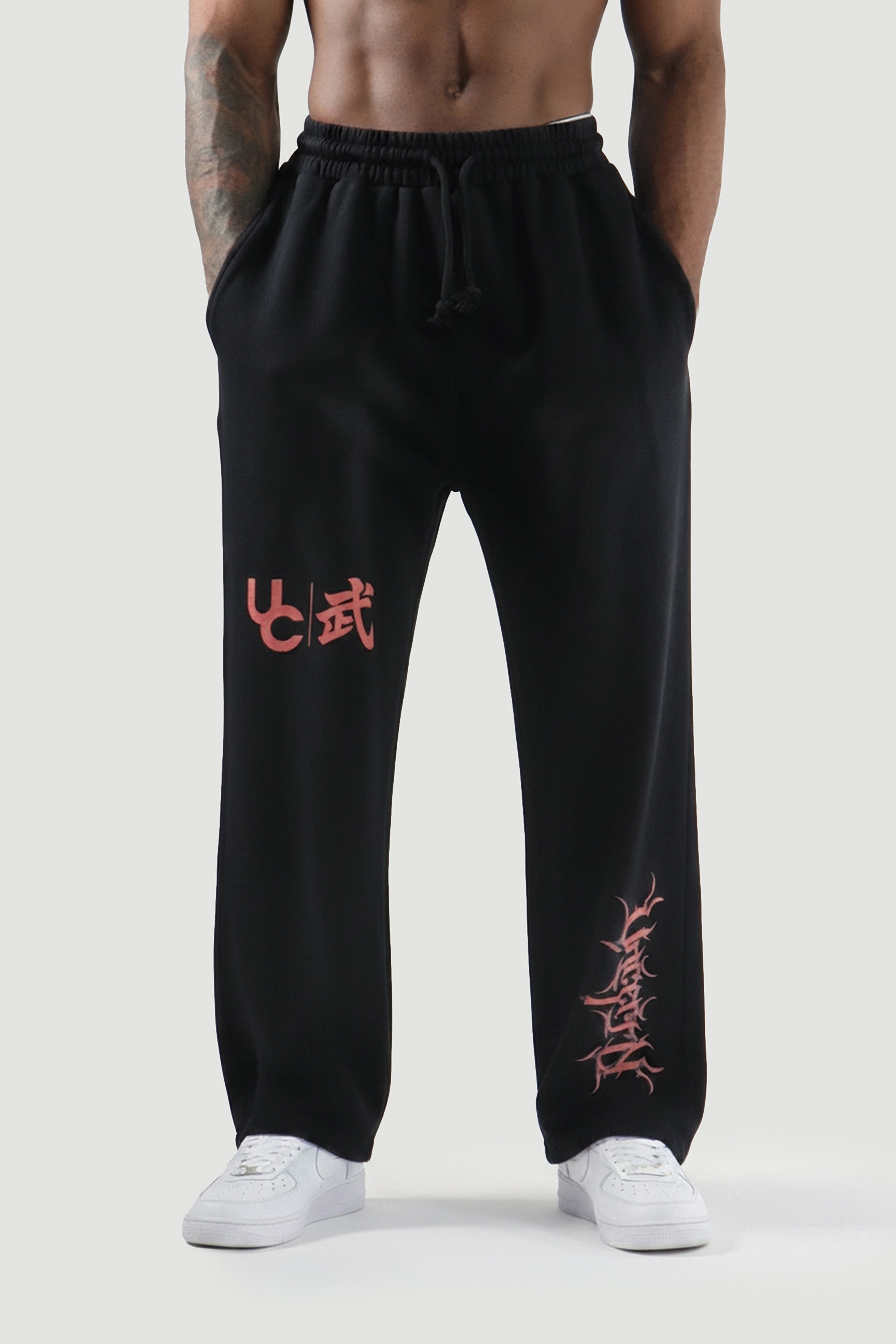 UC038 Obsidian Straight Cut Joggers - Black Wash