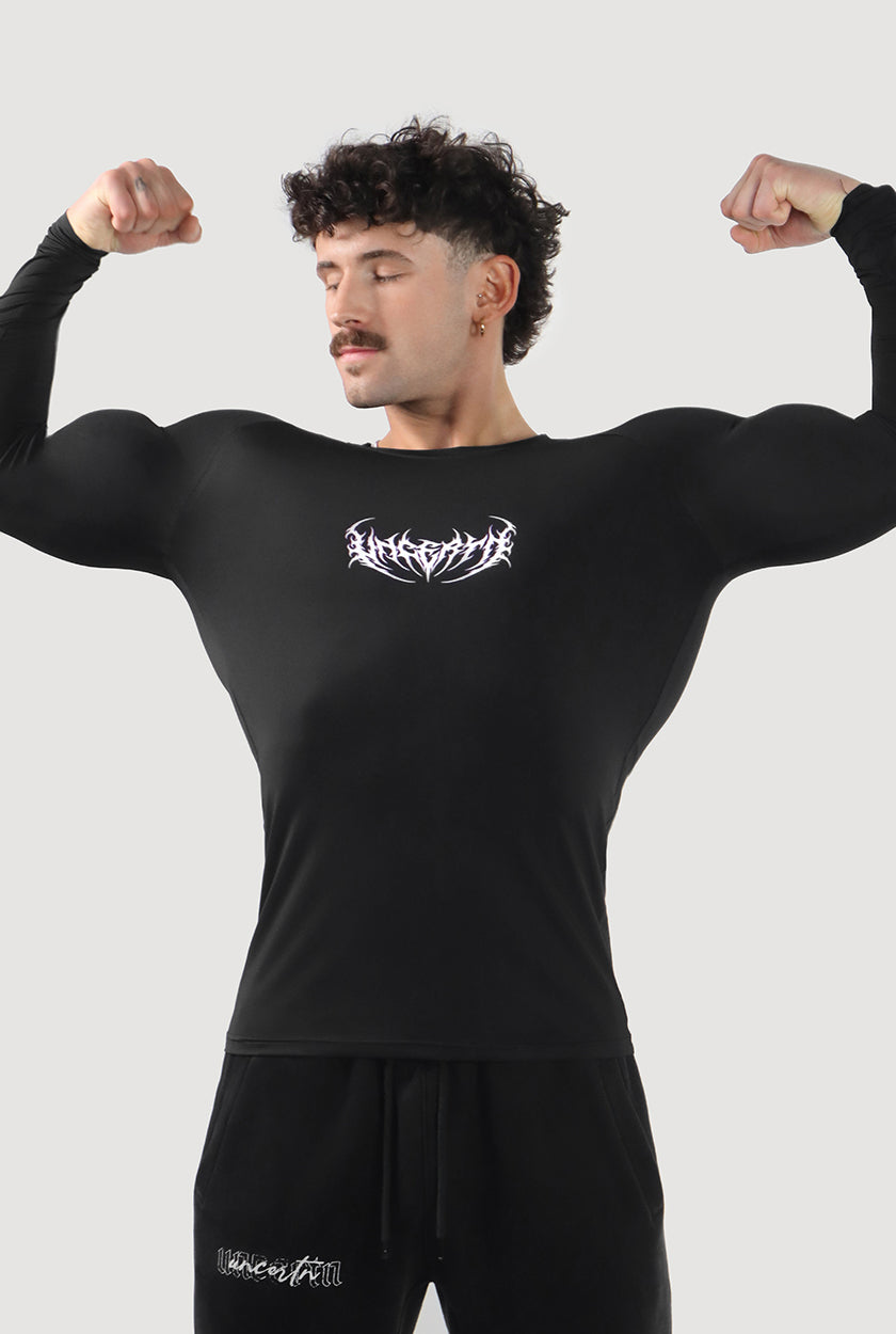 UC046 Void Compression Longsleeve - Black/Purple