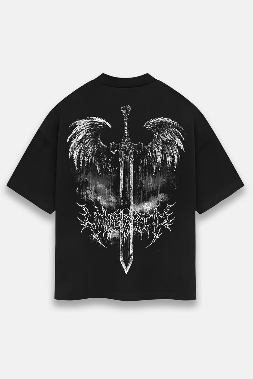 UC026 Precision Oversized Tee - Black | Uncertn
