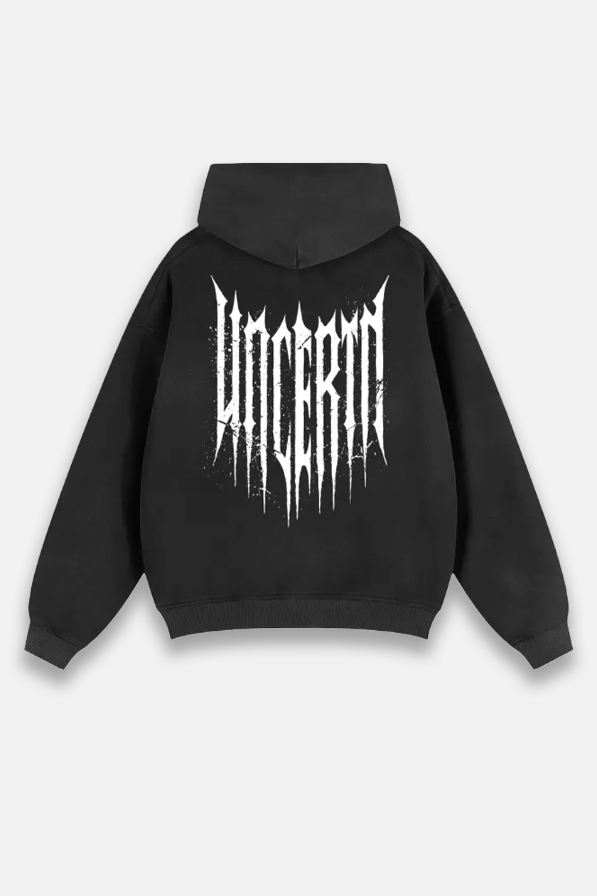 UC022 Envy Oversized Zip Up - Black Stone Wash