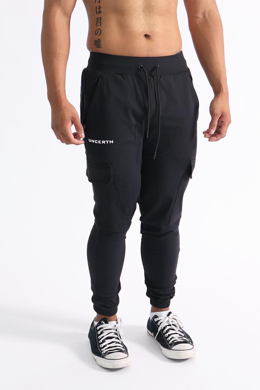NWT Men's Vertical Sport Black Stretch Cargo Pocket Jogger Pants ALL SIZES