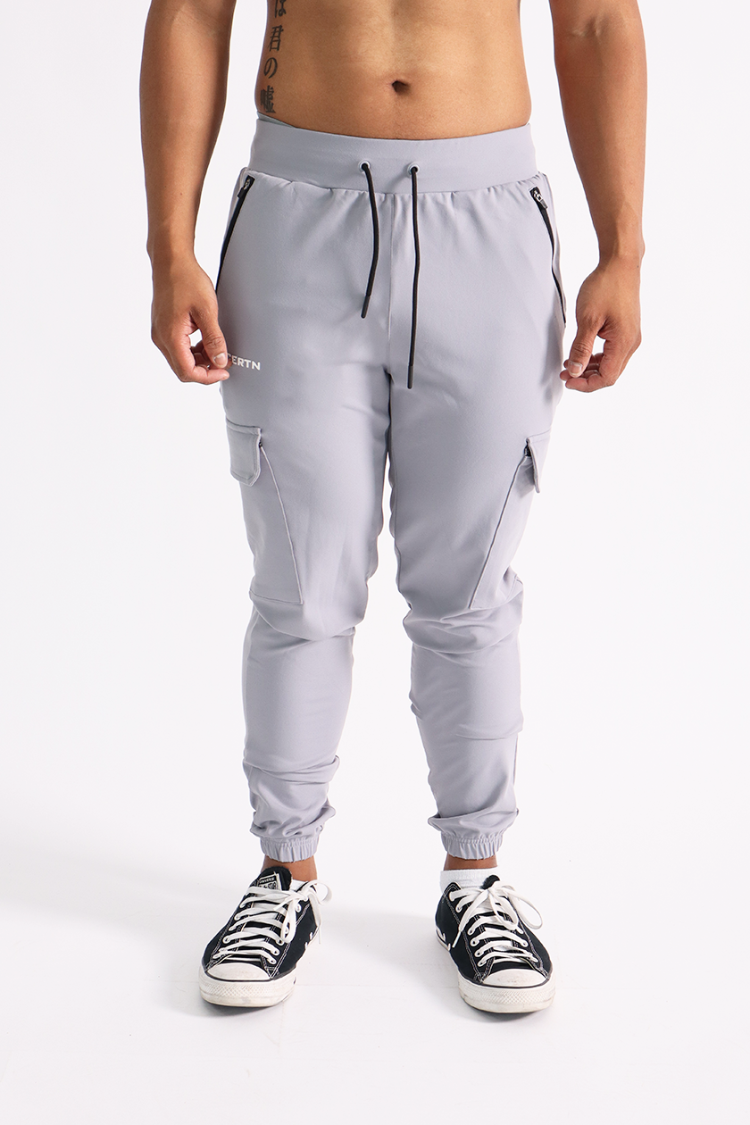 Grey top cargo joggers