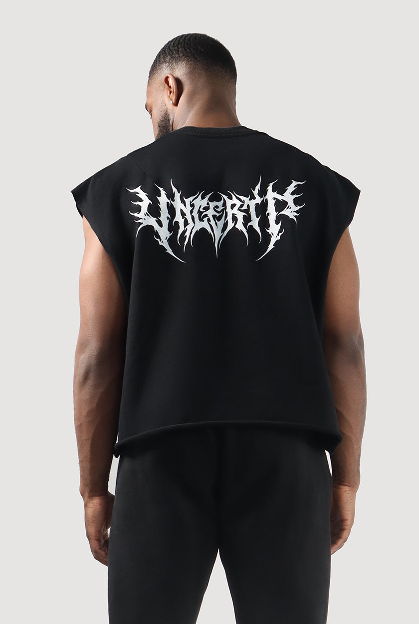 UC024 Conquer Boxy Cut Off Tank - Black