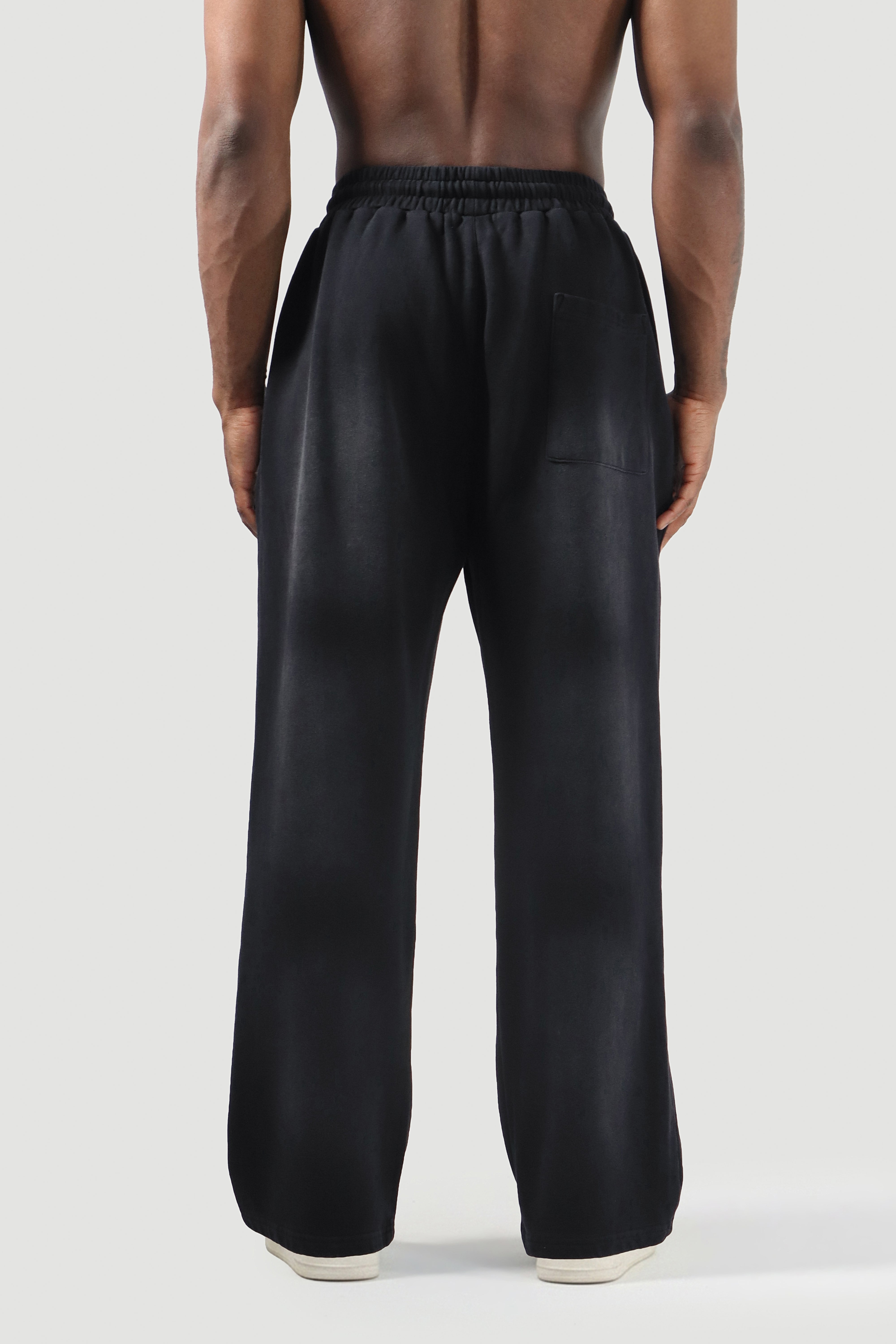 UC038 Obsidian Straight Cut Joggers - Black Wash