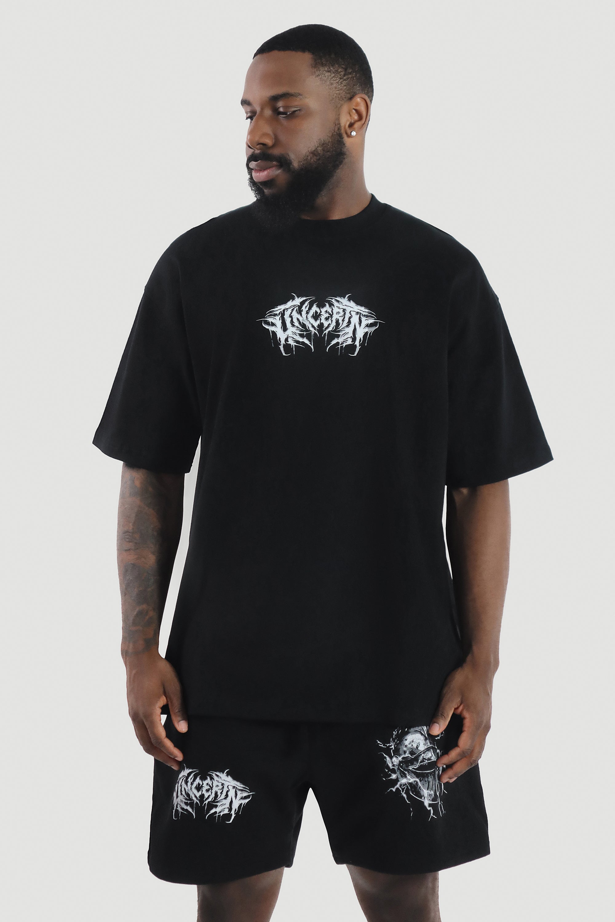 UC058 Repeat Oversized Tee - Black