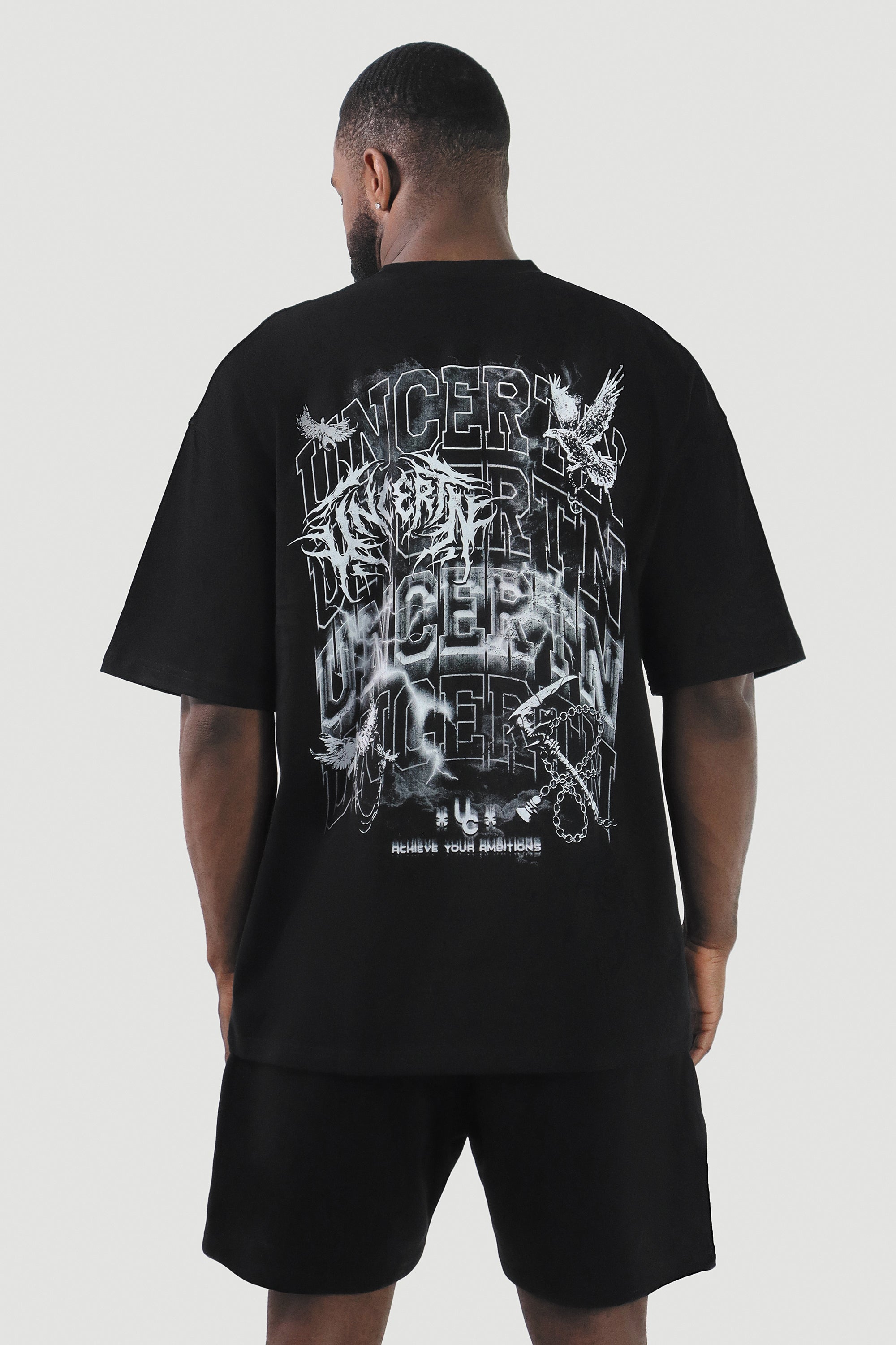 UC058 Repeat Oversized Tee - Black