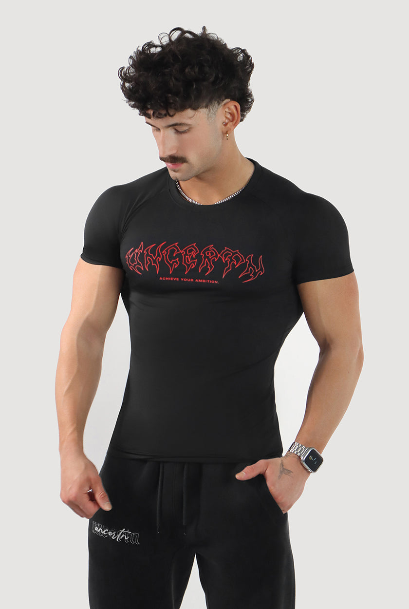 UC08 Resurgence Compression Tee - Black/Red